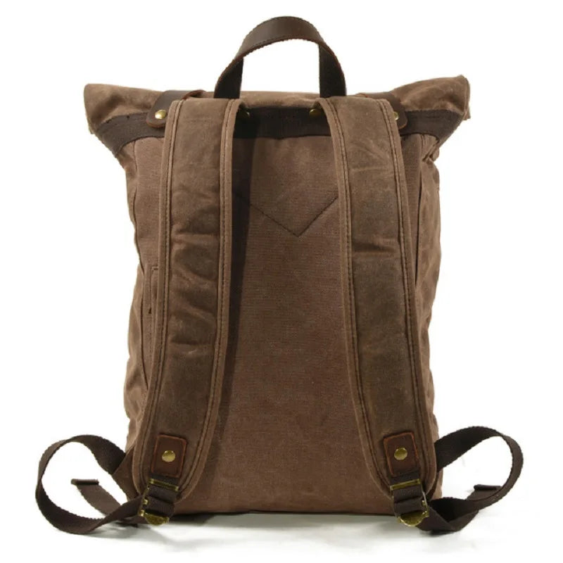 Oil Wax Canvas backpack Leather Travel Backpack Large Waterproof