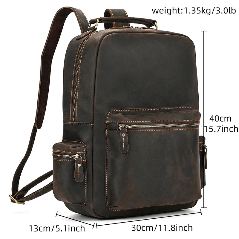 Backpack Crazy Horse Leather travel bag