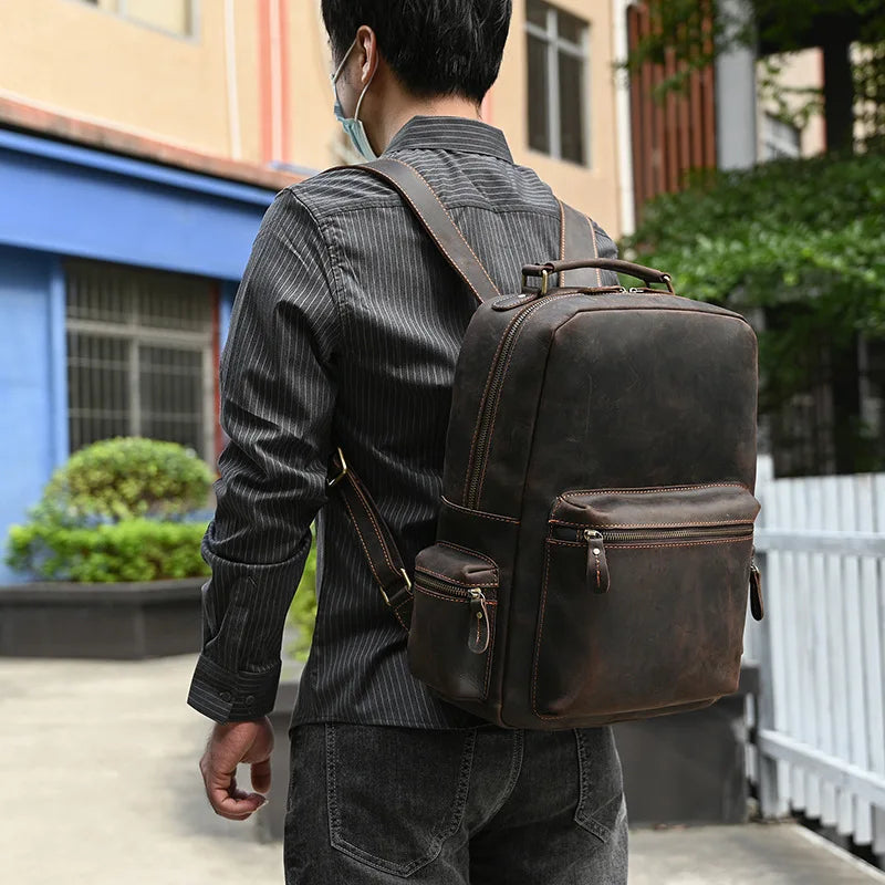 Backpack Crazy Horse Leather travel bag