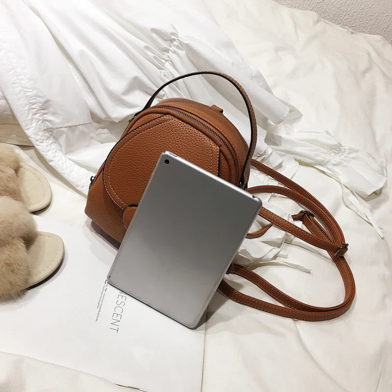 Leather Backpack Mini Soft Multi-Functional