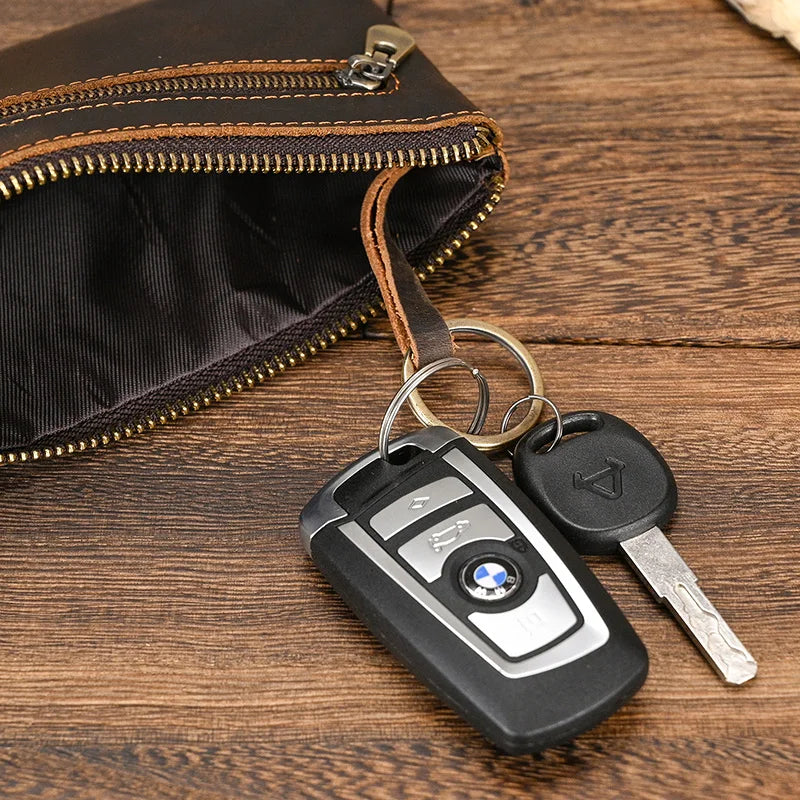 Leather purse with cellphone pouch