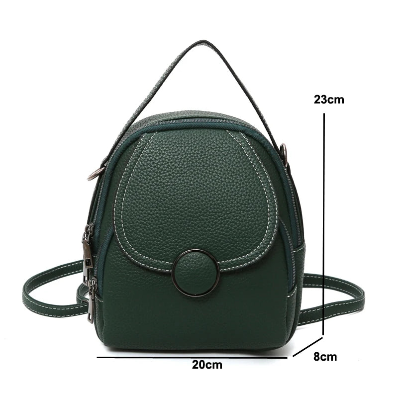 Leather Backpack Mini Soft Multi-Functional