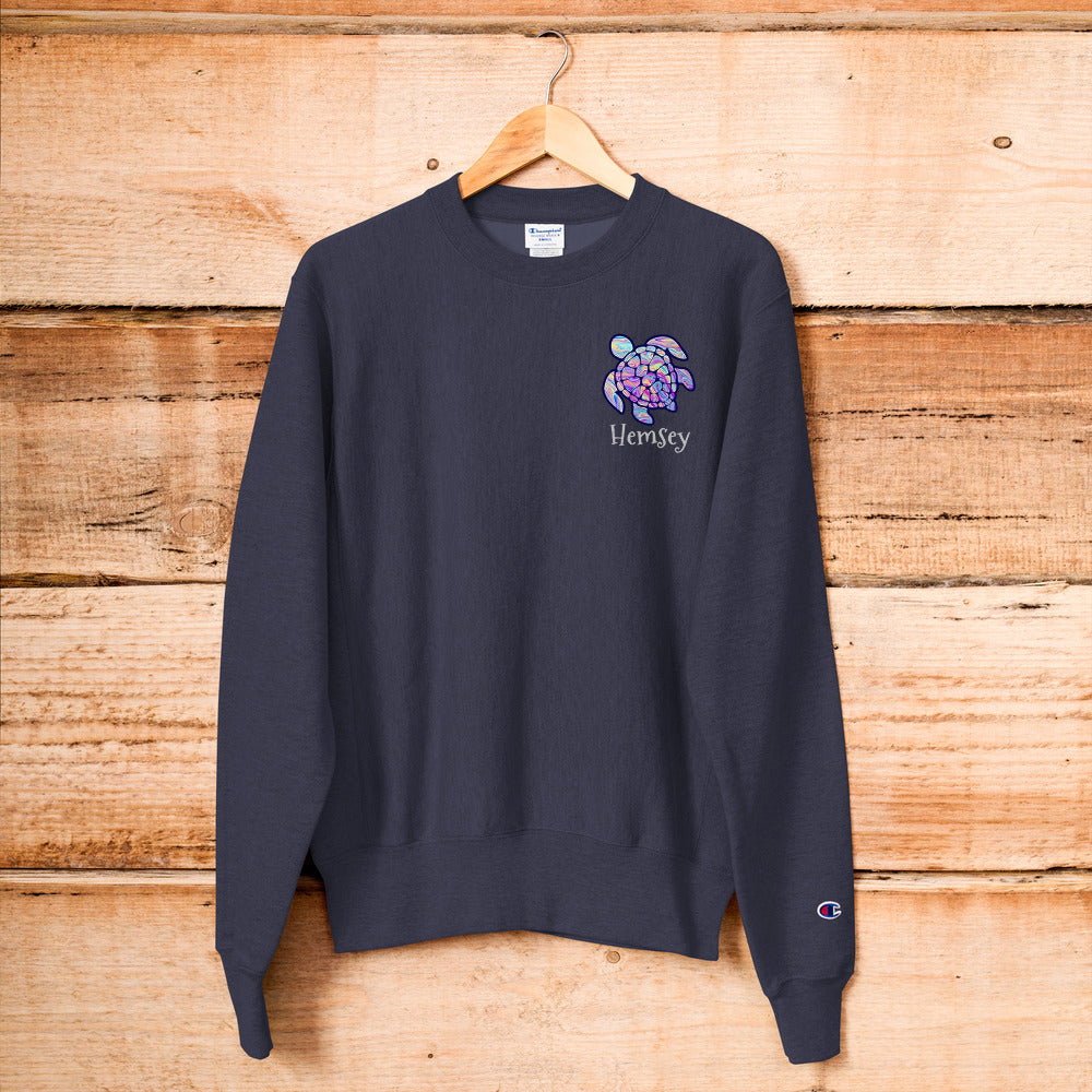 Hemsey turtle Champion Sweatshirt