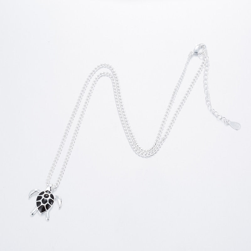Jisensp Fashion Animal Turtle Necklace & Pendants Tortoise Multi Necklace Women New Sea Jewelry Anime collier Sweater Necklace