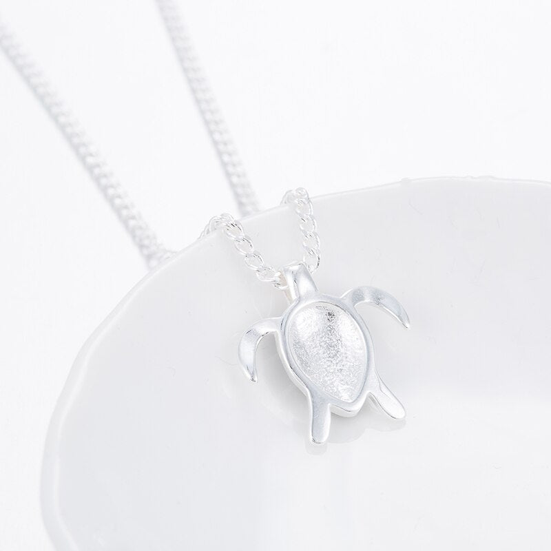 Jisensp Fashion Animal Turtle Necklace & Pendants Tortoise Multi Necklace Women New Sea Jewelry Anime collier Sweater Necklace