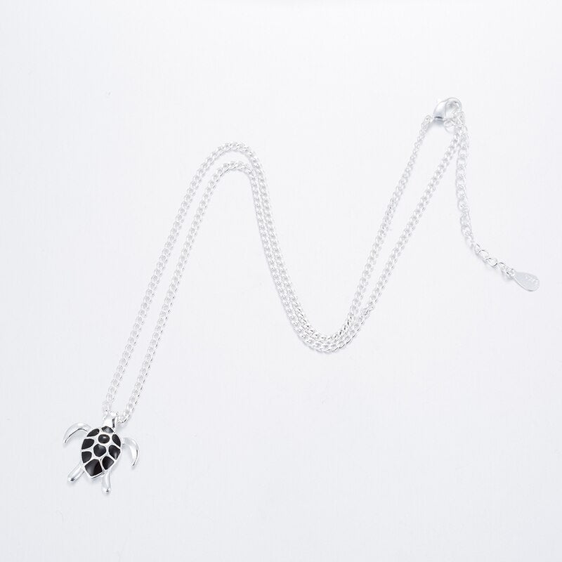 Jisensp Fashion Animal Turtle Necklace & Pendants Tortoise Multi Necklace Women New Sea Jewelry Anime collier Sweater Necklace