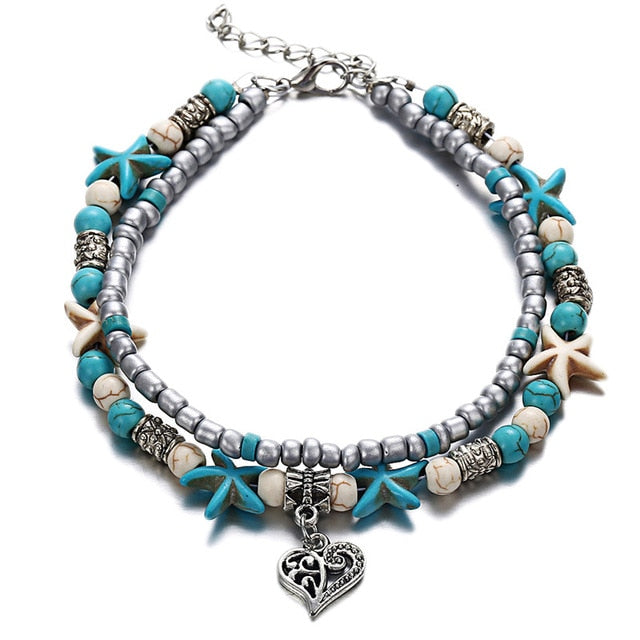 IF YOU Bohimia Sea Turtles Anklet Vintage For Women Summer Beach BOHO Bracelet on Leg Chain Foot Anklets Jewelry Drop shipping