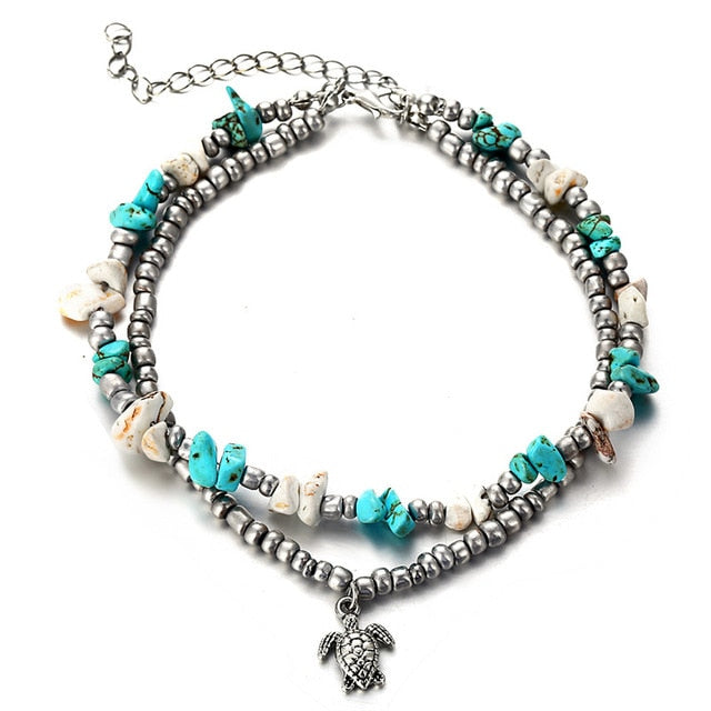 IF YOU Bohimia Sea Turtles Anklet Vintage For Women Summer Beach BOHO Bracelet on Leg Chain Foot Anklets Jewelry Drop shipping