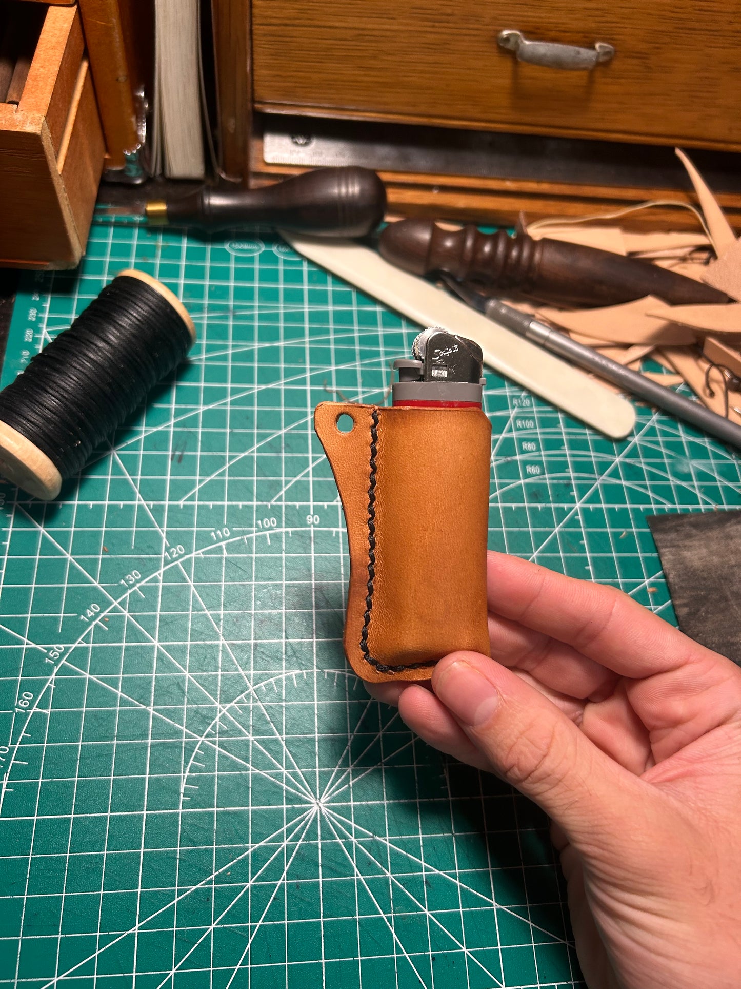 Leather lighter cover