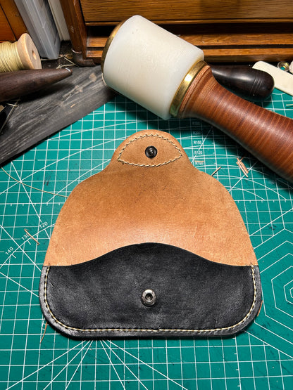 Leather sunglasses holder