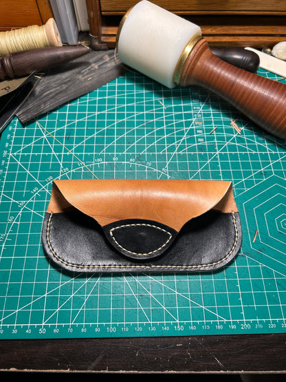 Leather sunglasses holder