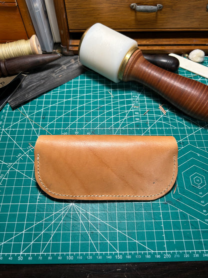 Leather sunglasses holder