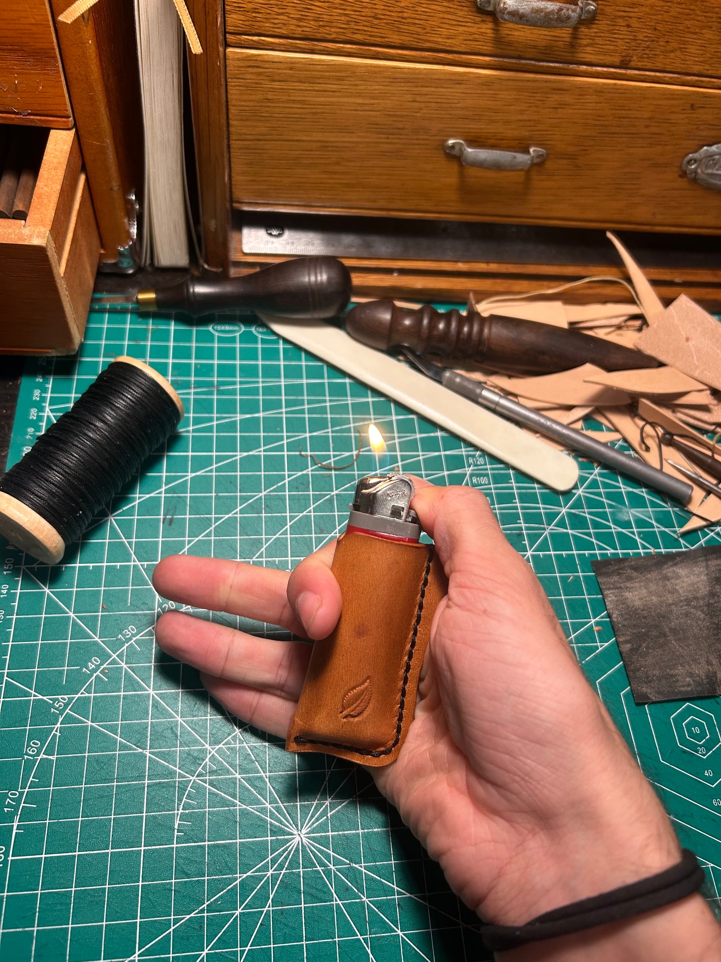 Leather lighter cover