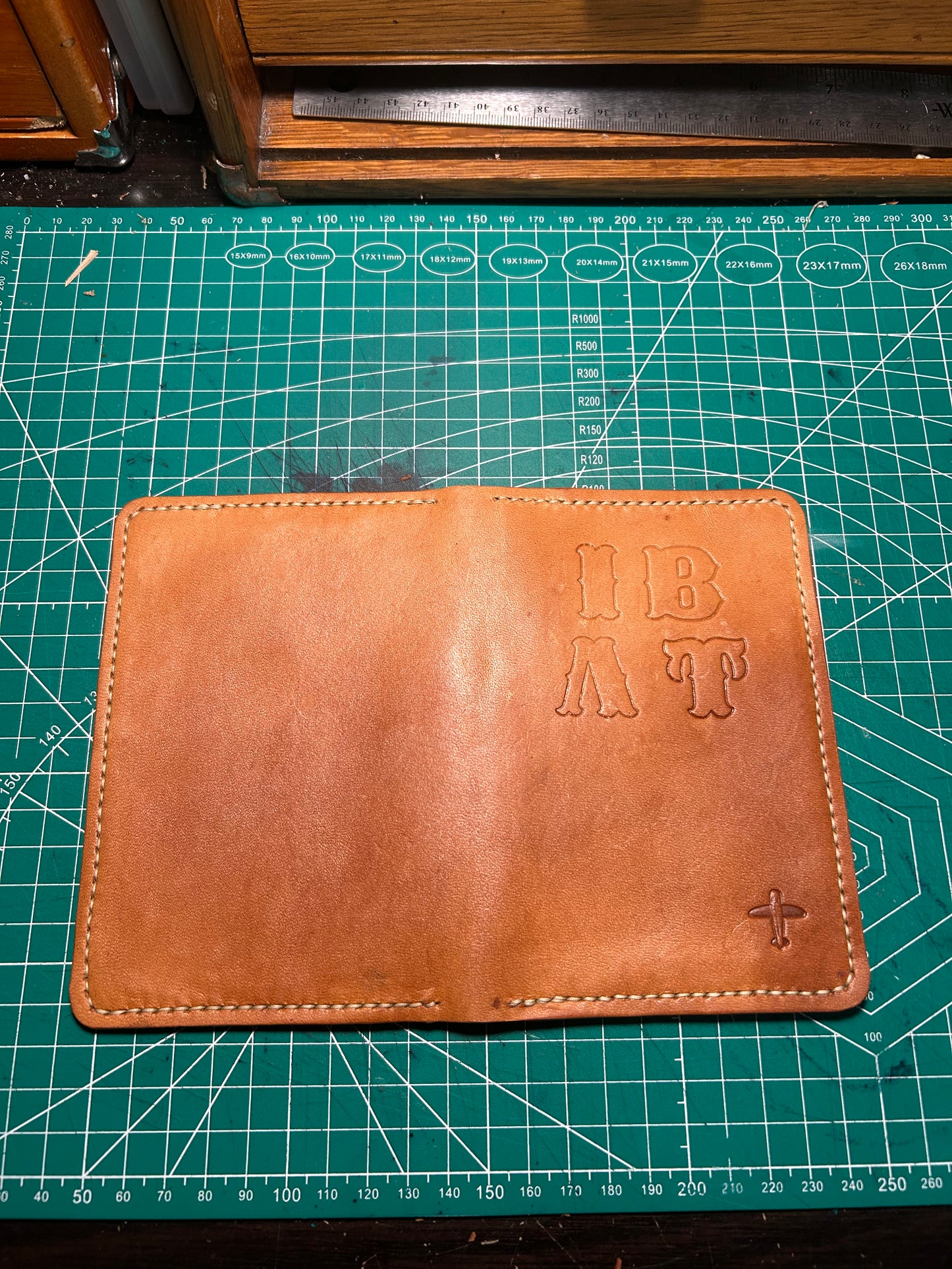 Pilot license leather wallet