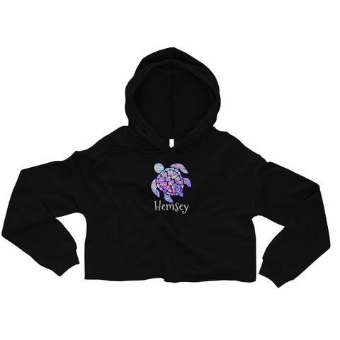 Hemsey turtle Crop Hoodie