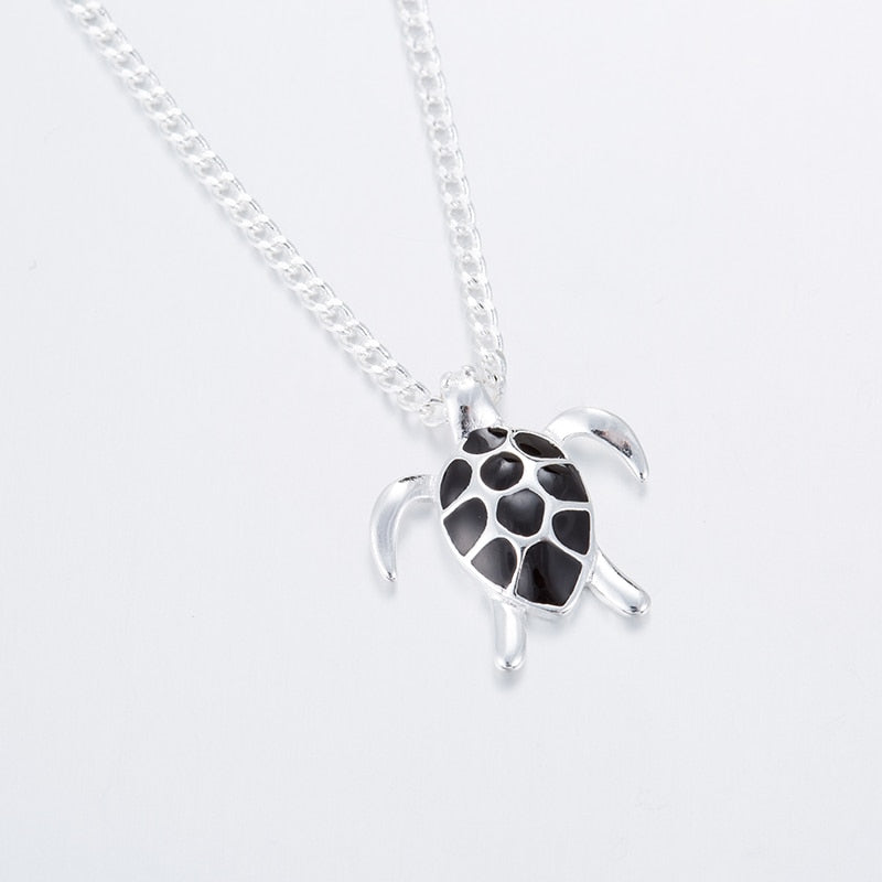 Jisensp Fashion Animal Turtle Necklace & Pendants Tortoise Multi Necklace Women New Sea Jewelry Anime collier Sweater Necklace